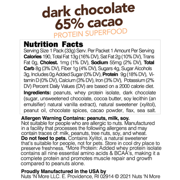 Dark Chocolate Peanut Butter Snack Size Sample (1 Packet)