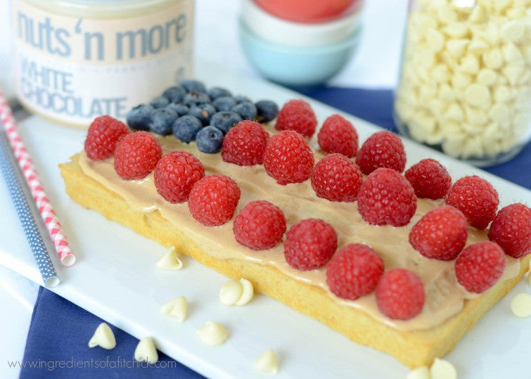 4th Of July White Chocolate Protein Breakfast Cake