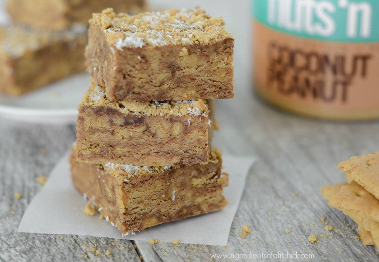 No Bake Coconut Peanut Butter S’mores Bars