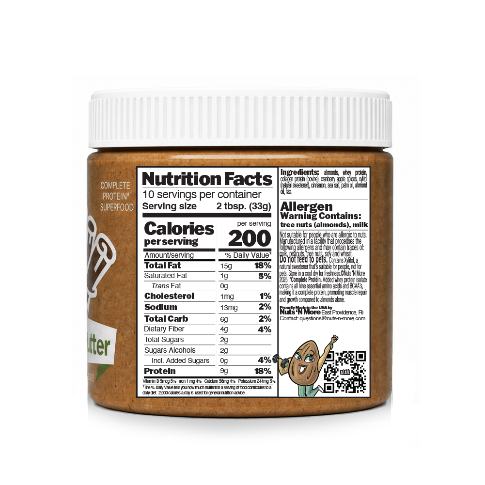 Almond Apple Butter - High Protein Apple Cinnamon Almond Butter