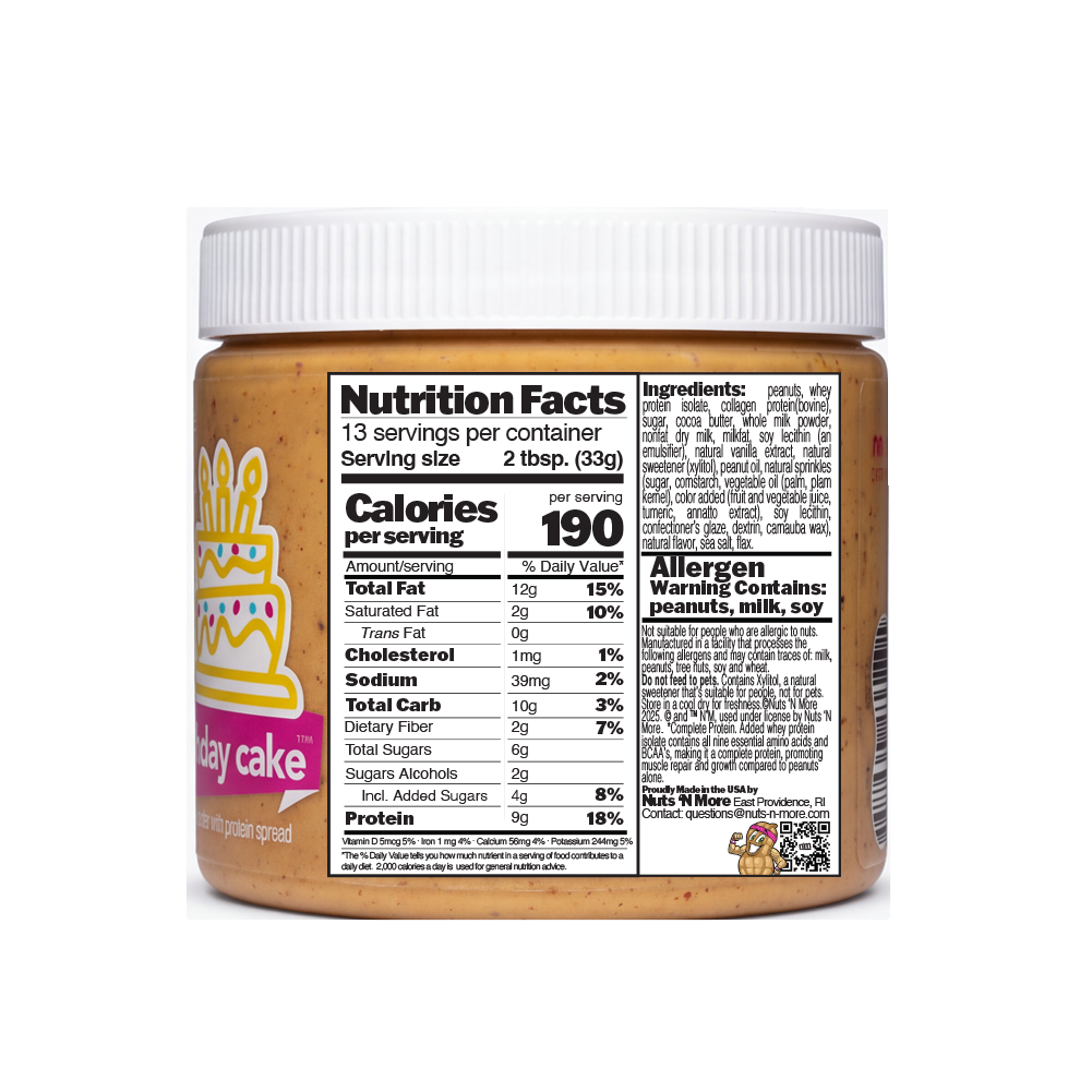 Birthday Cake High Protein Peanut Butter Spread