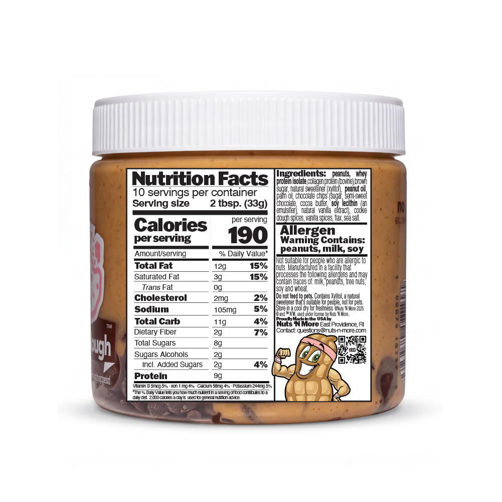Chocolate Chip Cookie Dough High Protein Peanut Butter Spread