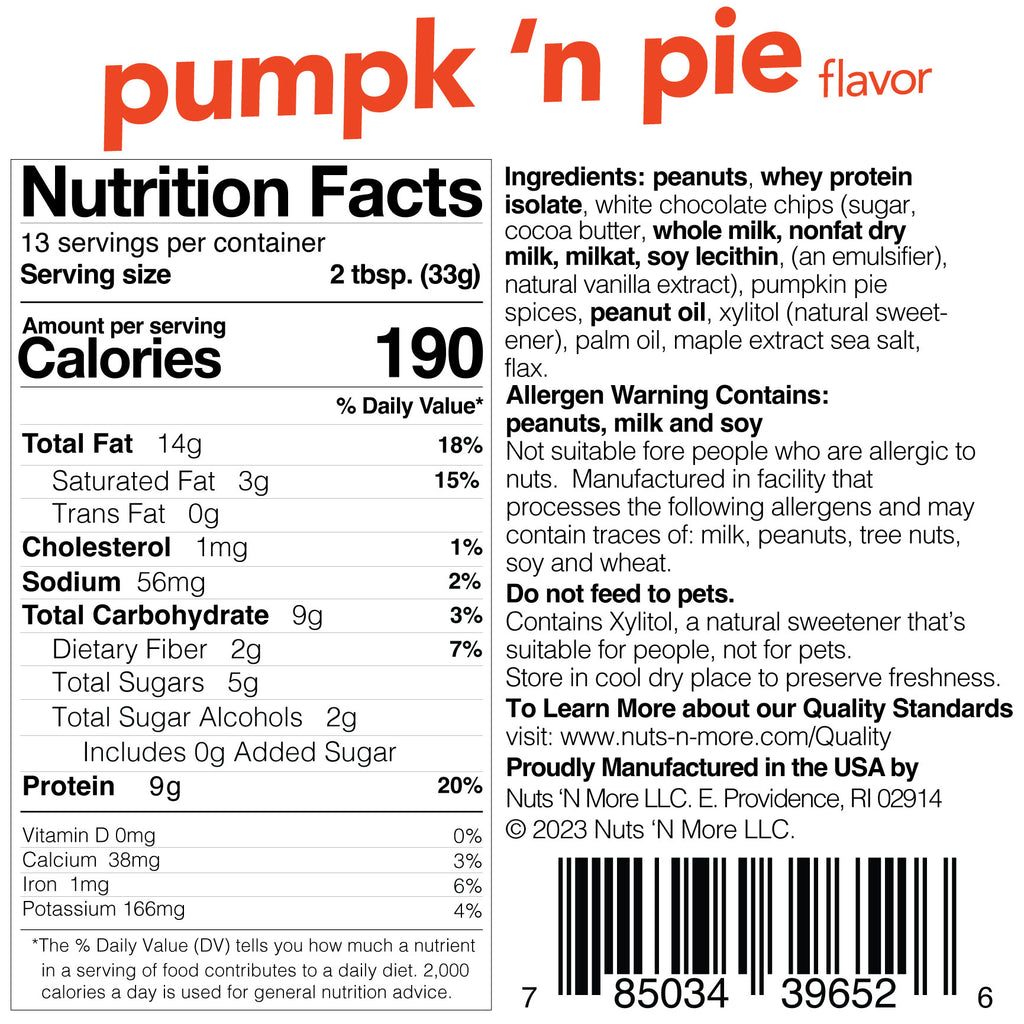 Pumpk 'N Pie High Protein Peanut Butter Spread